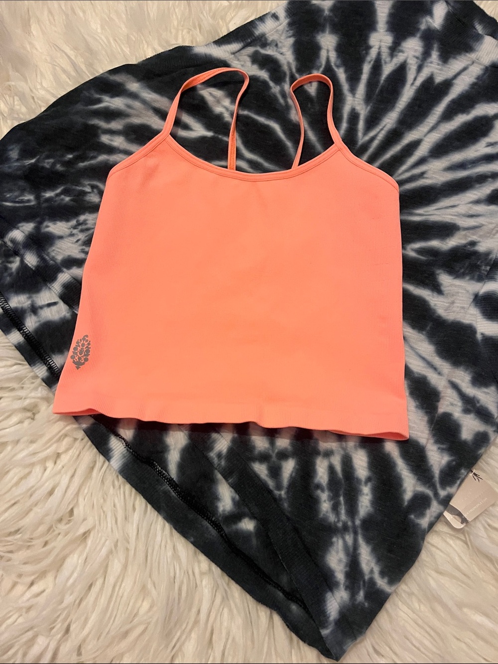 NWT FP Movement by Free People Women’s Peach Orange Ribbed Tank Top Size XS/S